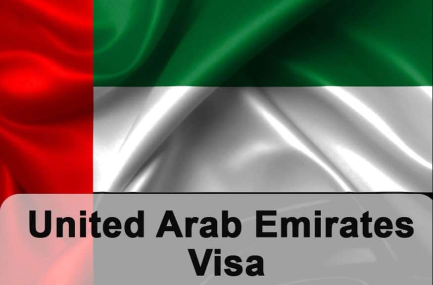 UAE flag with a text of UAE visa service